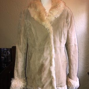 Wilsons Leather Suede & Faux Fur Jacket - L